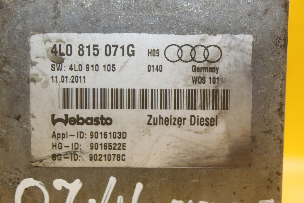 Bake Webasto Thermo Top C Diesel 5.0 kW 12V Audi Q7 Bus VW Sitz 4L0815071g Product image