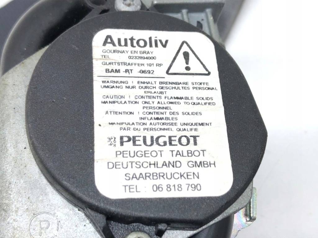 SICHERHEITSGURT LINKS VORNE PEUGEOT 508 I 98021742XX 10-18 Product image