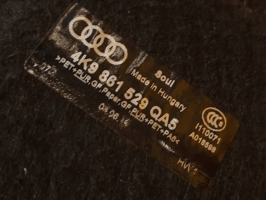 Audi A6 C8 4K Station Wagon Floor Liner 4K9861529 Product image