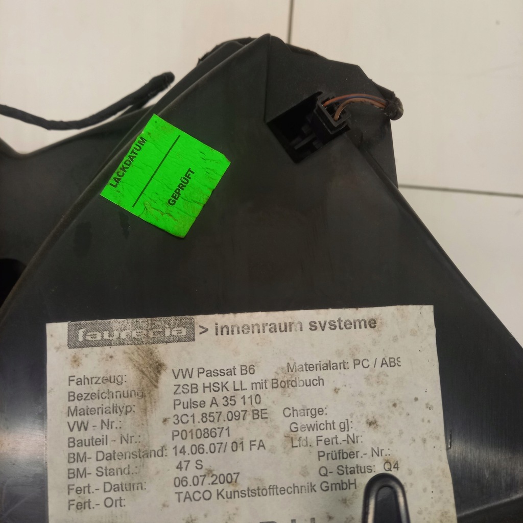 Passagierfach Volkswagen Passat B6 3C1857097 Product image