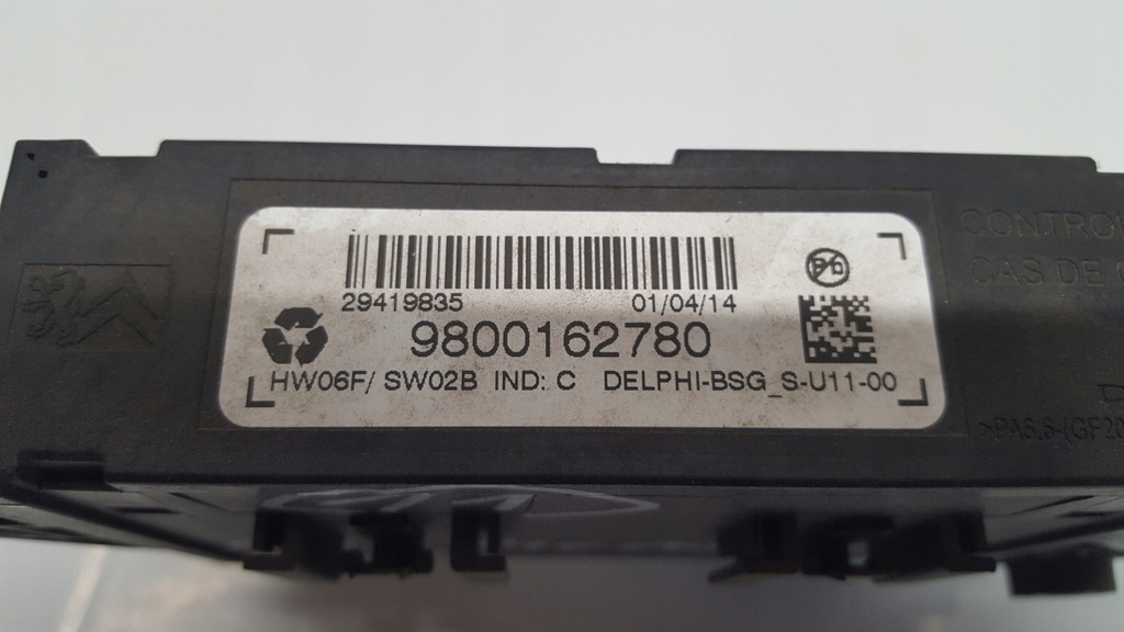 C4 PICASSO II MODUL BSG CONTROLLER 9800162780 Product image