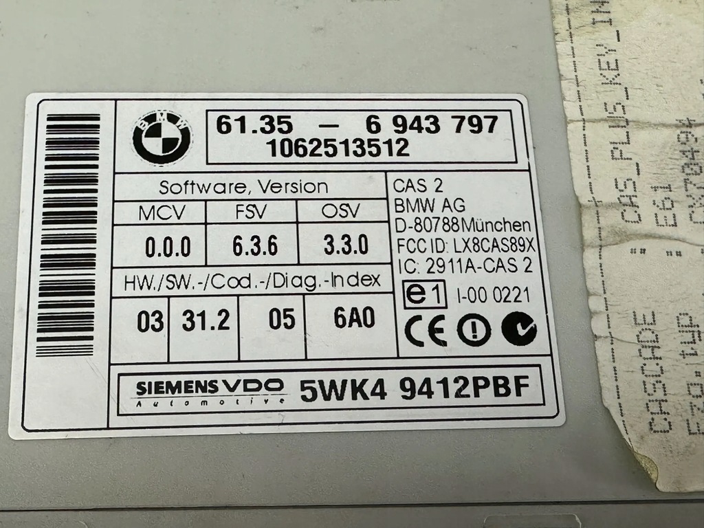 6943797 BMW 5 E60 E61 2006 Steuergerät Product image