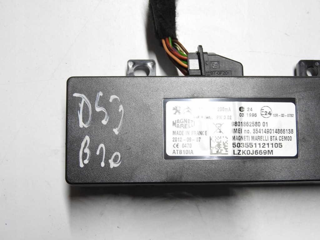 Citroen DS3 09-14 Modulsteuergerät 9801862580 Product image