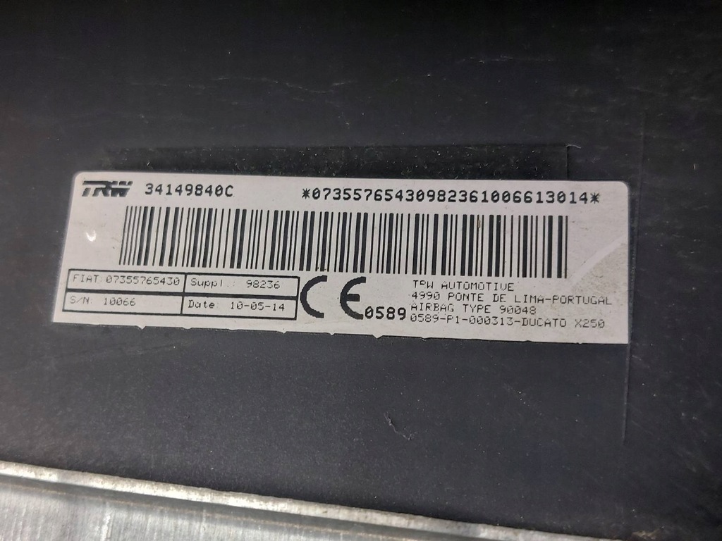 Passagier Beifahrer Passagierkissen Fiat Ducato III Lift 34149840c 07355765430 Product image