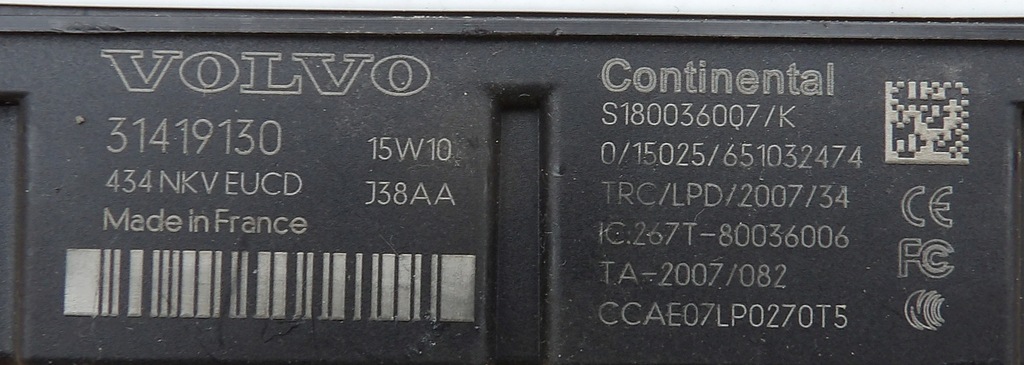 VOLVO V70 III ZENTRALVERRIEGELUNGSSTEUERMODUL 31419130 Product image