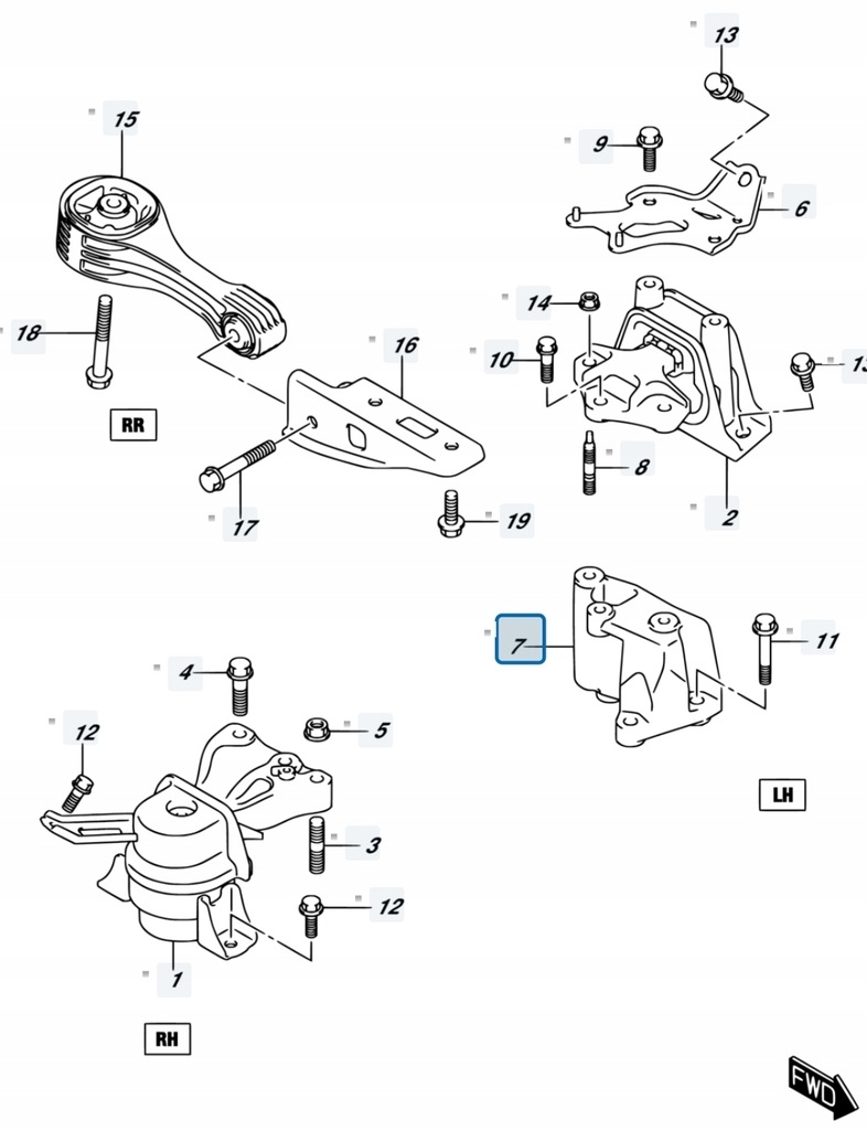 Suzuki SX4 S-Cross 2018 1.4T K14C Lift Gearbox Bracket 6MT Product image
