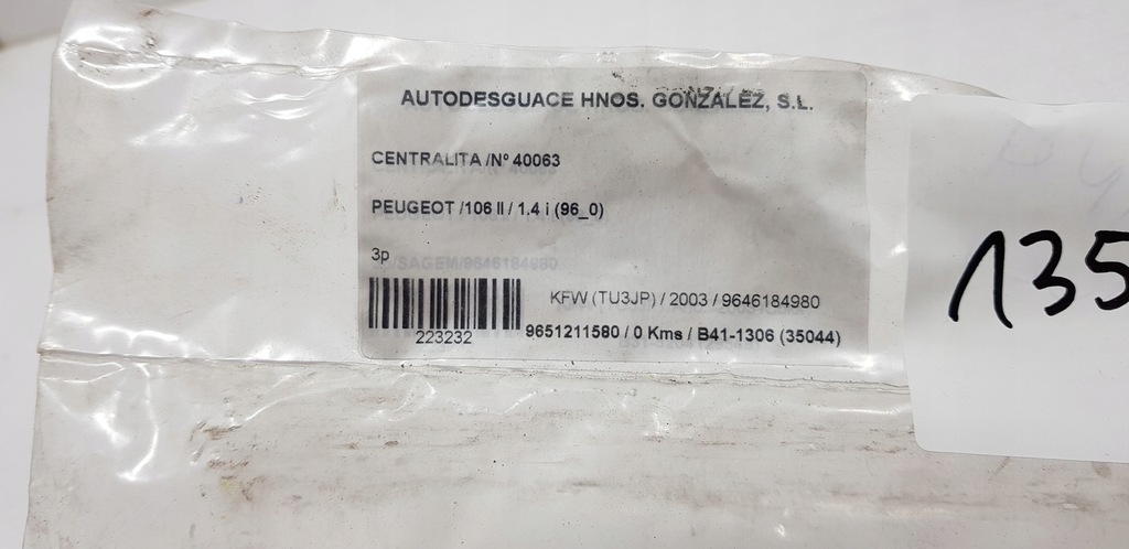 Peugeot 106 1.4 [KFW TU3JP] Motorcomputer #1354 Product image