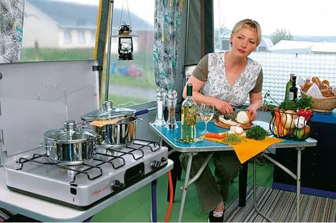 FALTBARER GASKOCHER MIT GRILLPLATTE HPV CALYPSO 5000 50 mbar AUSGANG Product image