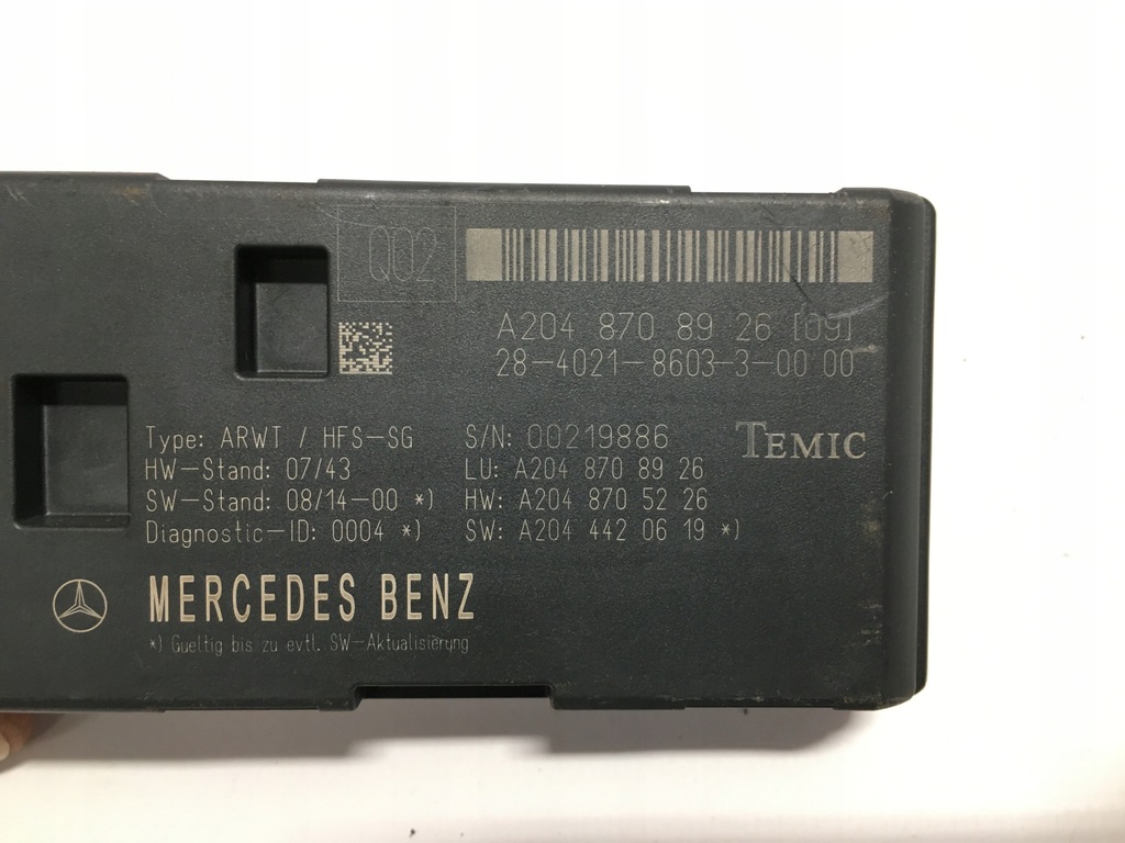 KOFFERRAUMDECKELMODUL MERCEDES W204 2.2 CDI Product image