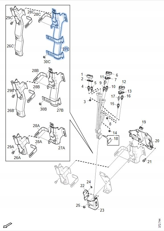 HALTERUNG MONTAGE SCANIA NGS R S P G 2556914 2297787 B-B Product image