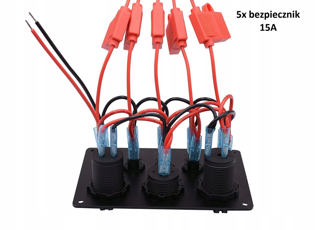 MARINE BOAT PANEL DIGITAL VOLTMETER DUAL USB PORTS 12V Product image