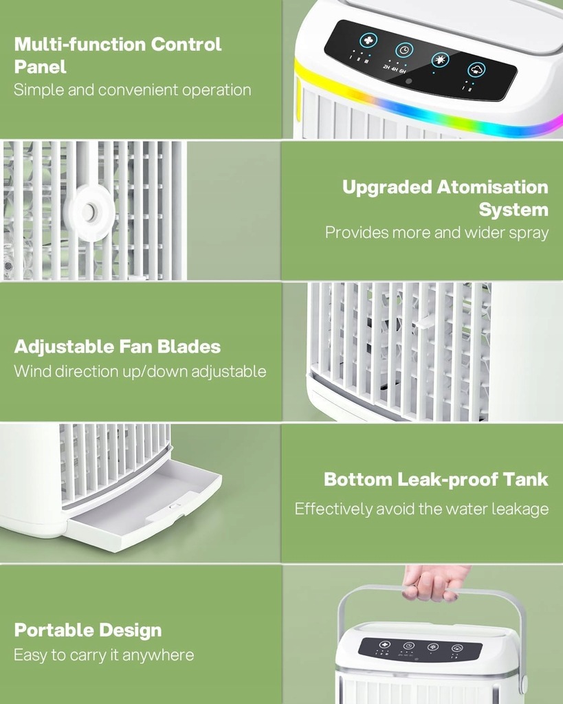 Klimaanlagenventilator mit Wasserkühlung und Befeuchtung Product image