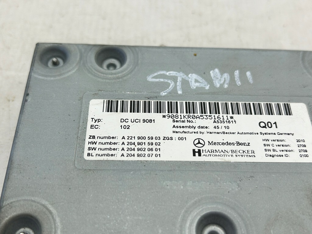 MERCEDES W221 STEUERMODUL HARMAN BECKER 2219005903 Product image