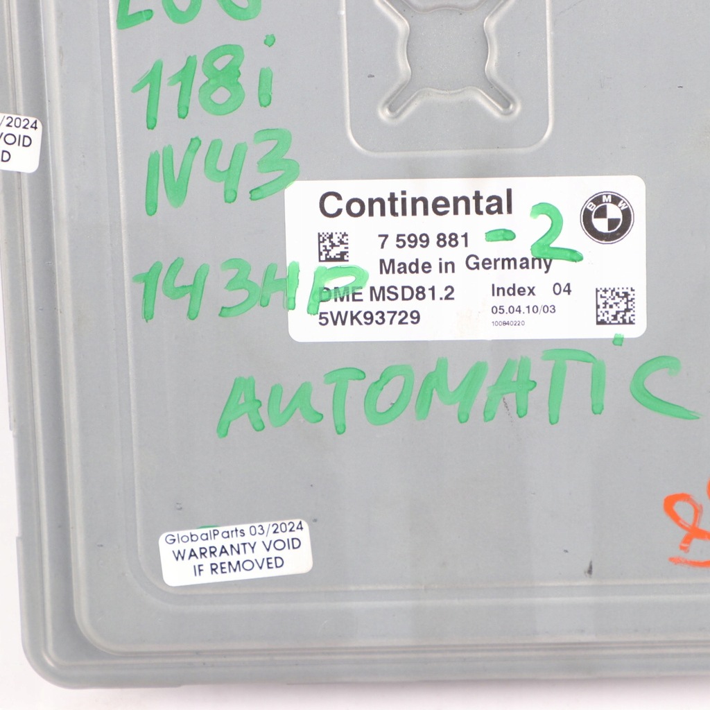 BMW E87 LCI E90 Motorcontroller + Automatischer Schlüssel CAS3 7599881 Product image