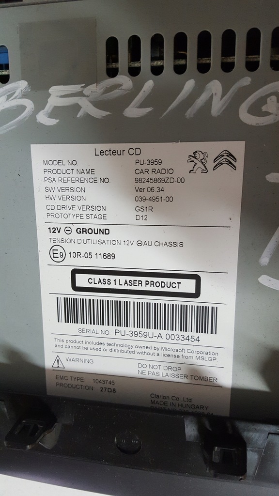 CITROEN PEUGEOT 98245869ZD KARTENLESER NEU Product image