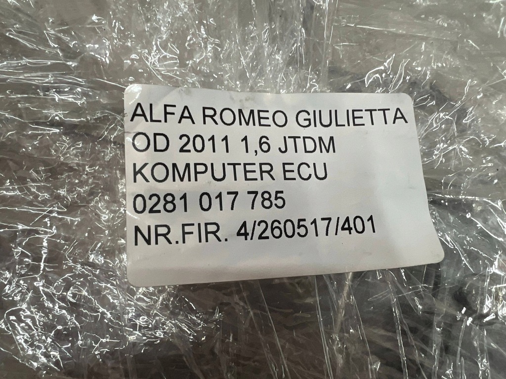 Alfa Romeo Giulietta 2011- 1,6 JTDM Computertreiber ECU-Motor Product image