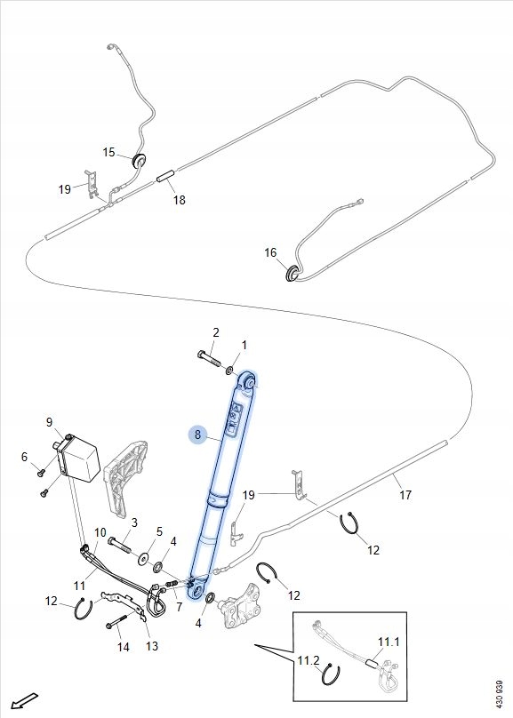 KABINE KIPPZYLINDER SCANIA R S P G NGS NGT 2567558 B-B ORIGINAL Product image