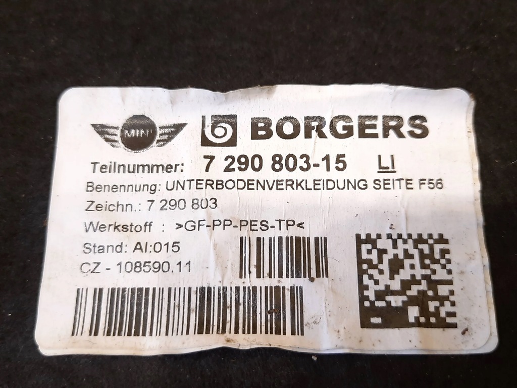 BMW 2 F44 GRAN COUPE FAHRGESTELLABDECKUNG LINKS 7290803 Product image