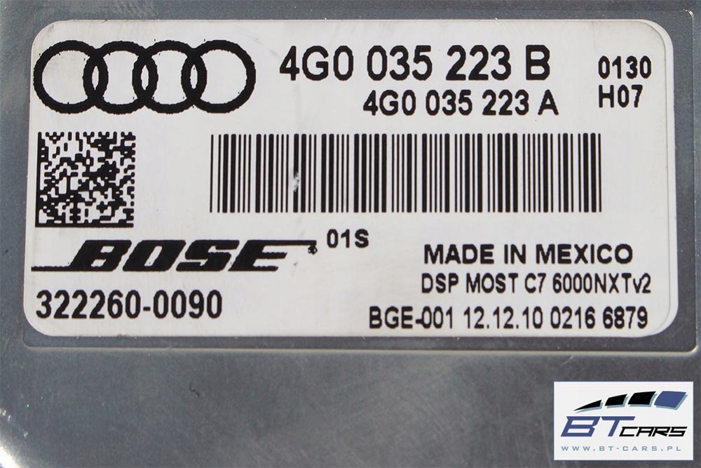 Audi A8 Lautsprecher Redner + Verstärker 4G0035223B Bose 4H 4H0 4H035397 4H00 Product image