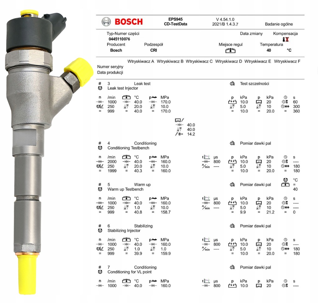 BOSCH INJEKTOR 0445110076 Garantie 2 Jahre Product image