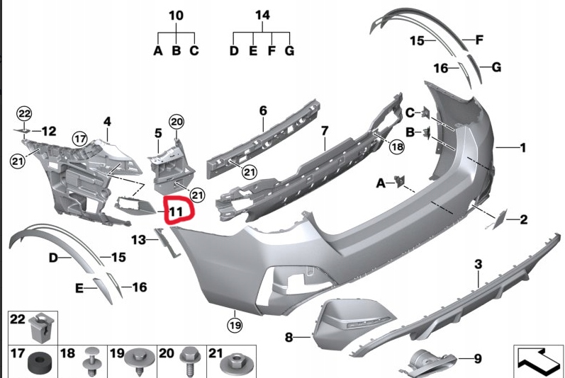 BMW 4 G26 i4 G26 KOŃCÓWKA ABSORBERA LEWA 8081429 ORYGINAŁ Product image