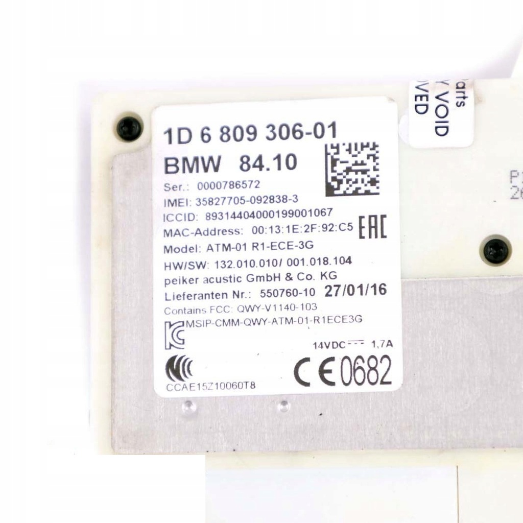 BMW X1 F30 LCI F48 Modul Telematischer ATM ECE 3G 6809306 Modul Product image