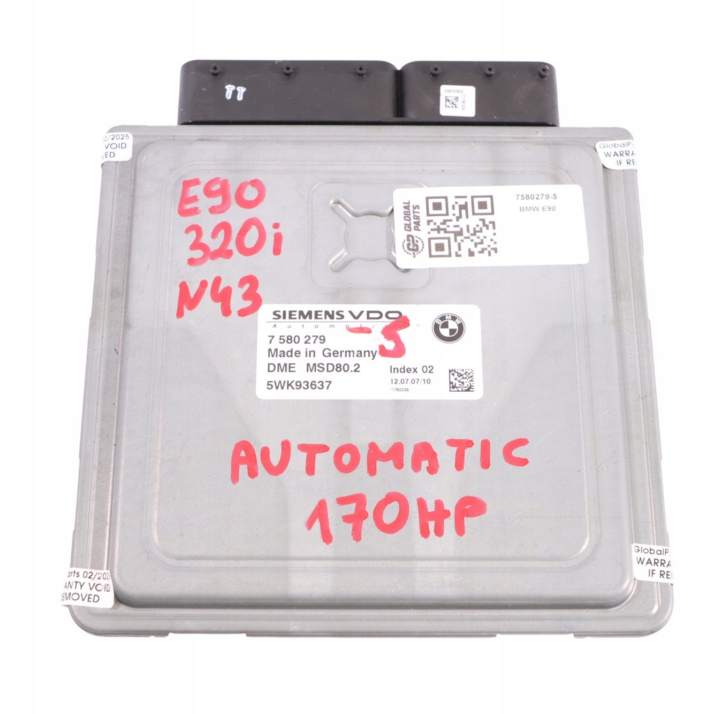 BMW E81 E87 LCI E90 120I 320i N43 170 PS ECU DME 7580279 Motor Computer Product image