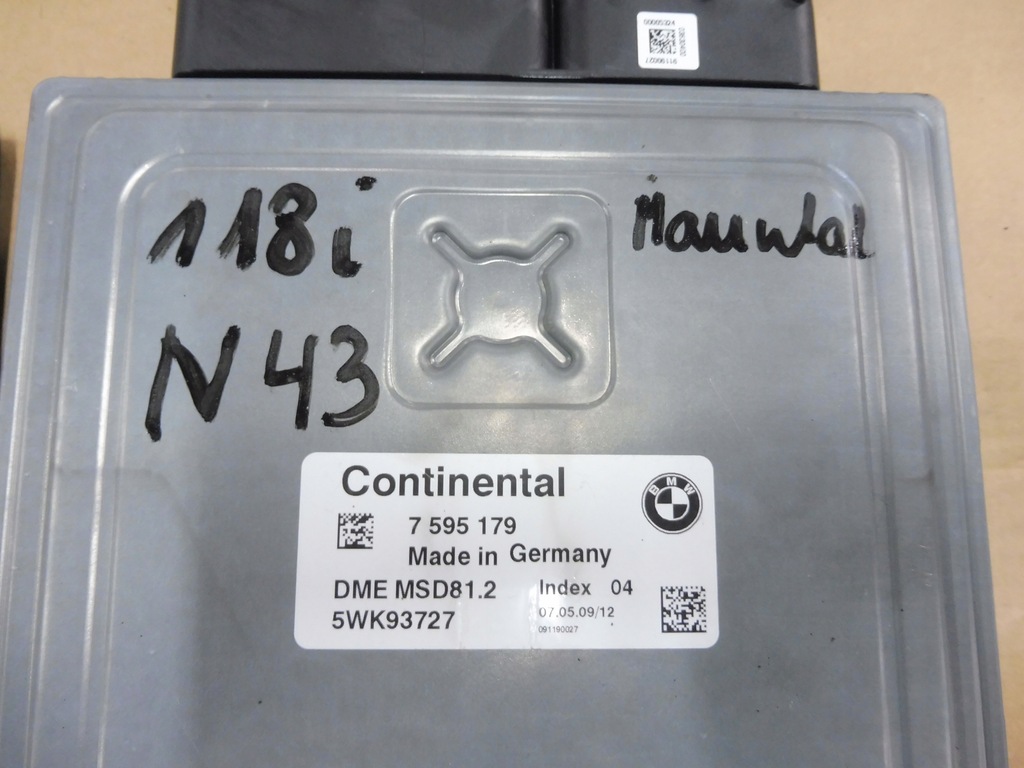 BMW E81 N43 Computertreiber Starter DME CAS3 7595179 9147226 Product image