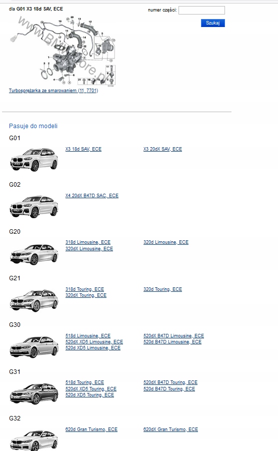 BMW G01 G20 G30 Turboladerturbine 8587540 Product image