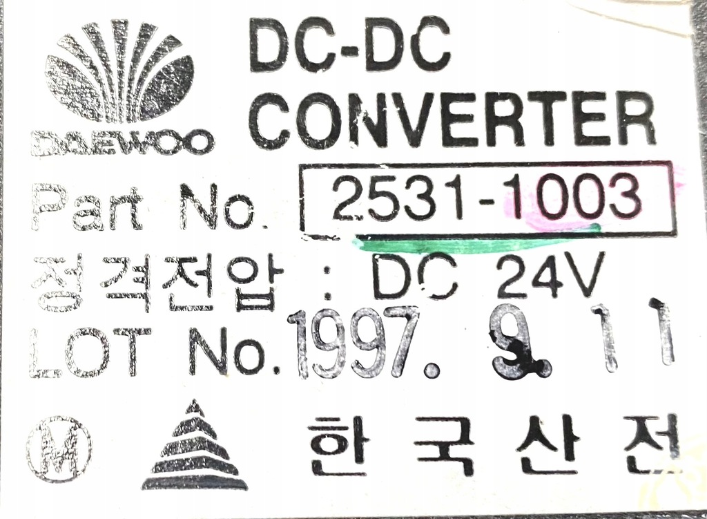 Daewoo Doosan Relais 2531-1003 DH225 340LC Product image