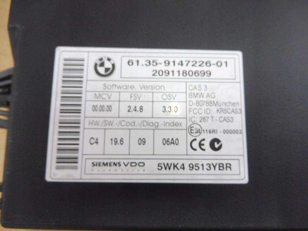 BMW E81 N43 Computertreiber Starter DME CAS3 7595179 9147226 Product image