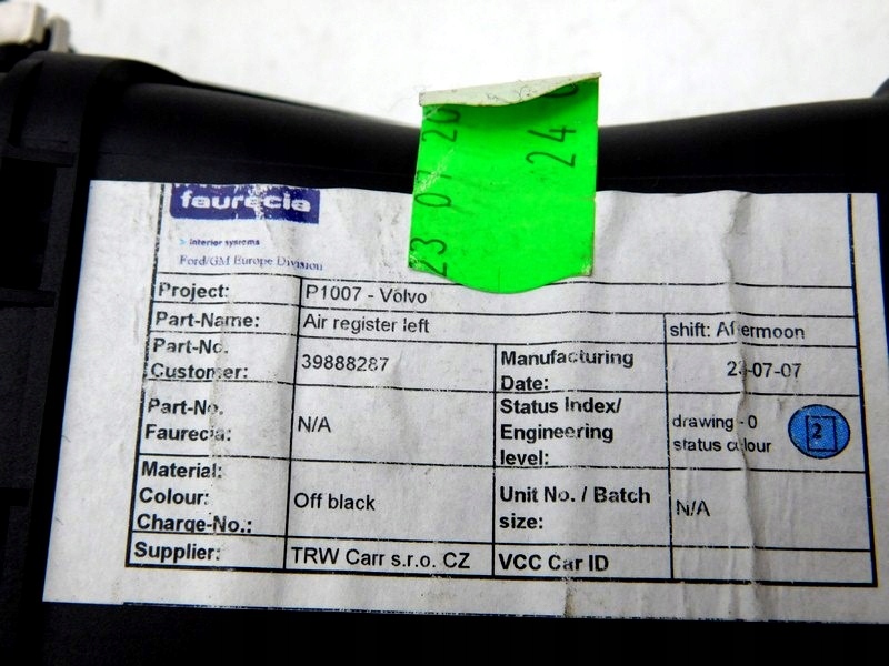 09/23 VOLVO S40 V50 C30 AIR LUFTGRILL Links Product image