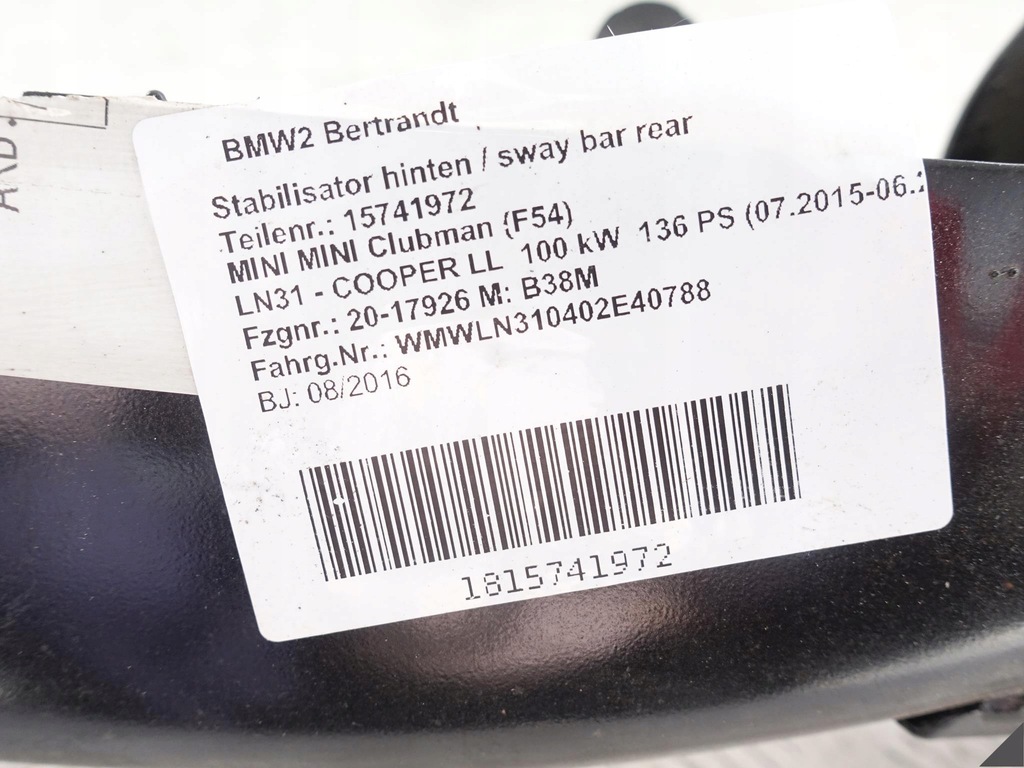 MINI F54 BMW X1 FEDERTRÄGER KINDERWAGEN HINTEN 10KM Product image