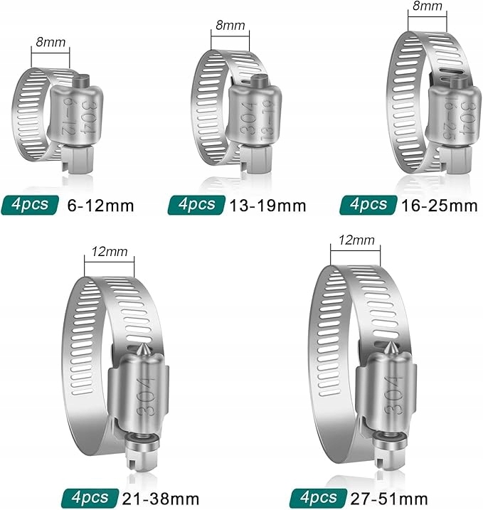 20 Stück eines Satzes Schlauchschellen 6-51 m Product image