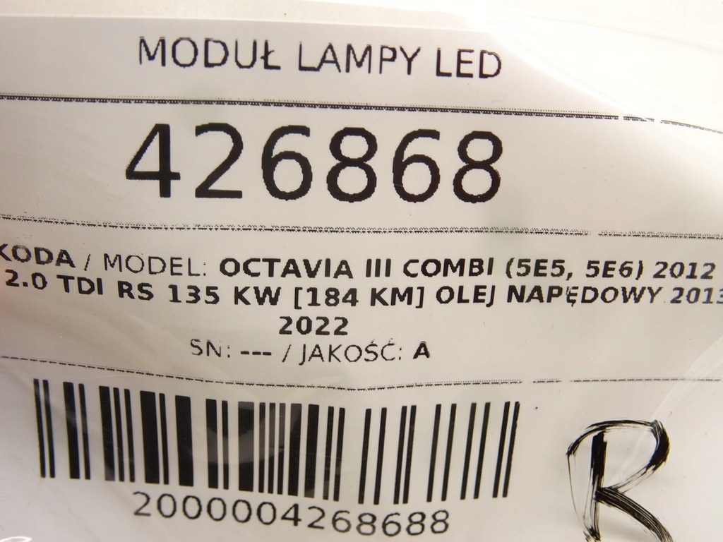 SKODA OCTAVIA III MODUL 1408000733 STEUERGERÄT Product image