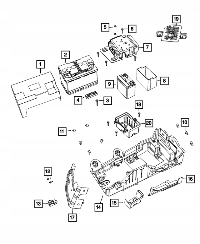 BATTERIEBASIS GLADIATOR 3.0 CRD WRANGLER 3.0 CRD 68275852AE Product image