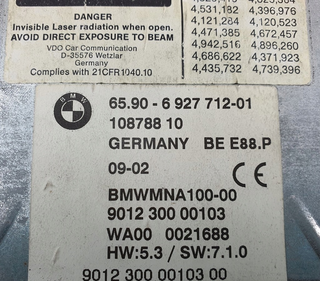 BMW 7 E65 6927712 NAVIGATIONSLESER Product image