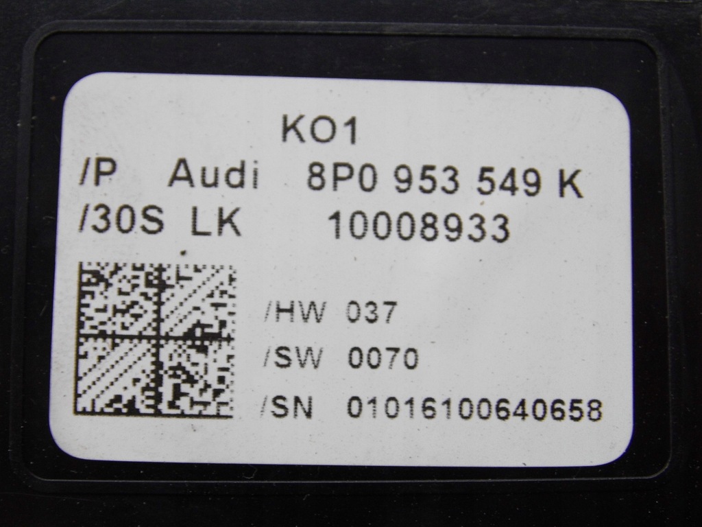 LENKRADMODUL LENKWINKELSENSOR 8P0953549K AUDI A3 8P MULTIFUNKTIONEN Product image