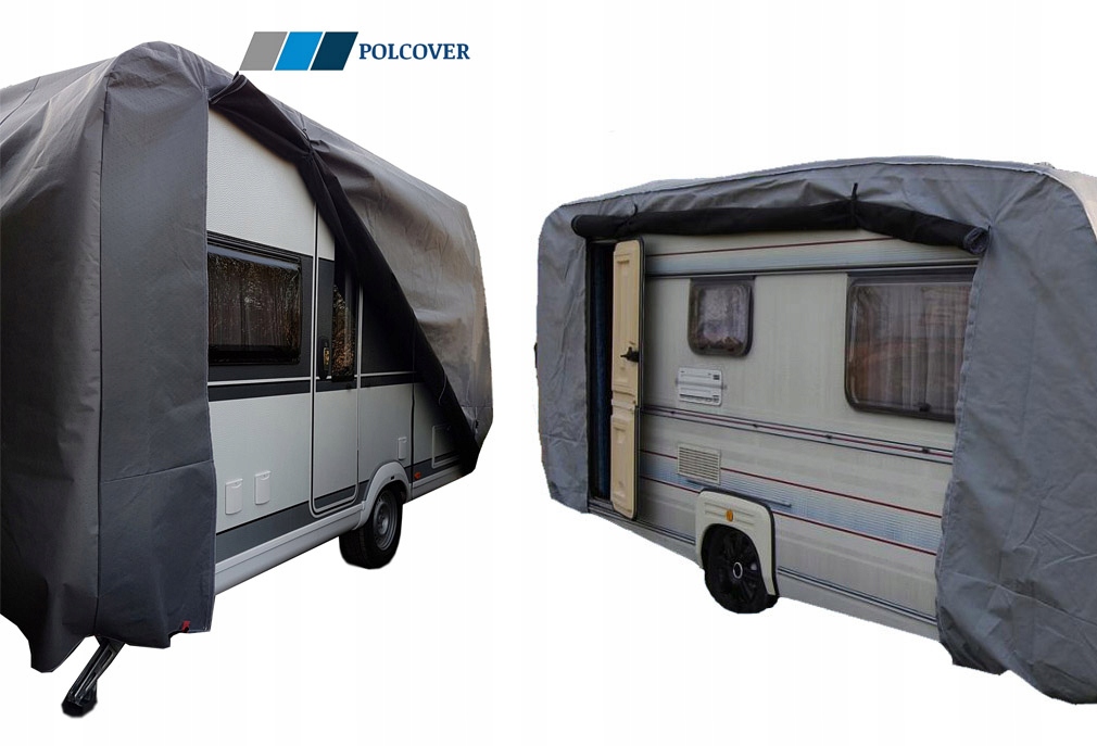 ABDECKUNG FÜR CAMPINGANHÄNGER Camping bis 500 cm | MASSGESCHNEIDERTER POLCOVER Product image