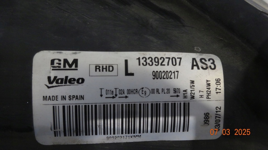 Opel Corsa D Lift 12R Links vordere Lampe 13392707 Englisch Product image