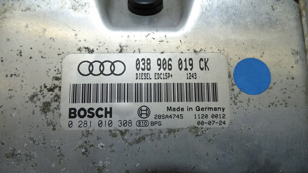 Audi A3 8L 1.9tdi 038906019ck Engine Computer Computer Product image