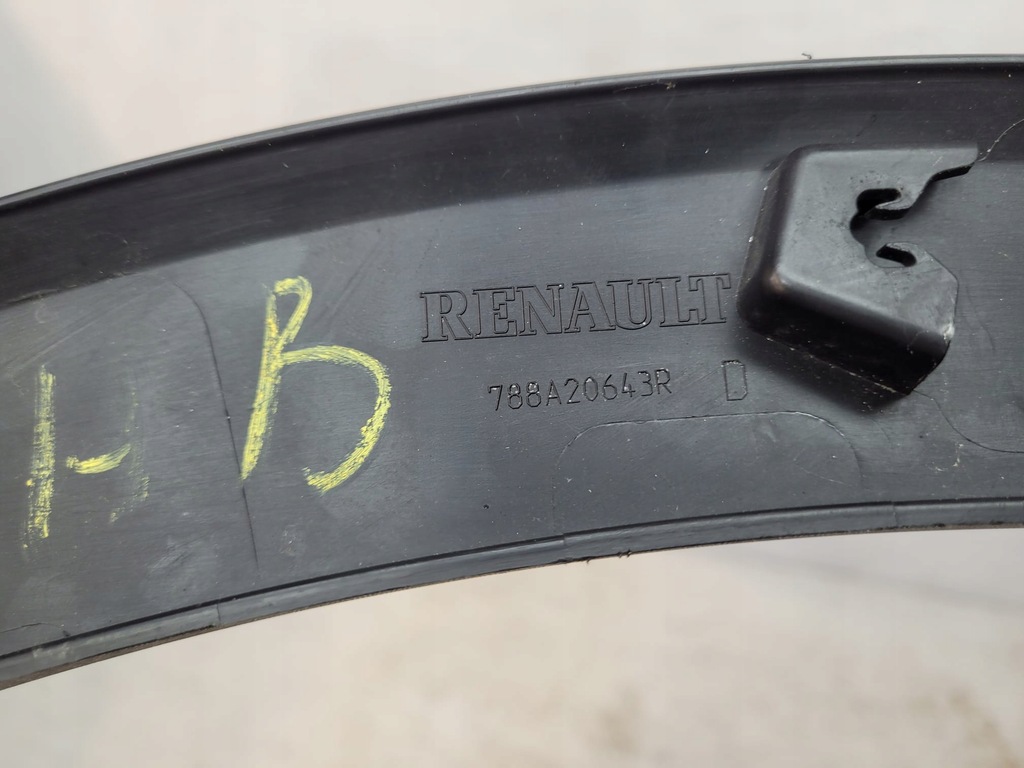 RENAULT CAPTUR I 13-19 STREIFEN-KOTFLÜGELABDECKUNG RECHTS 788A20643R Product image