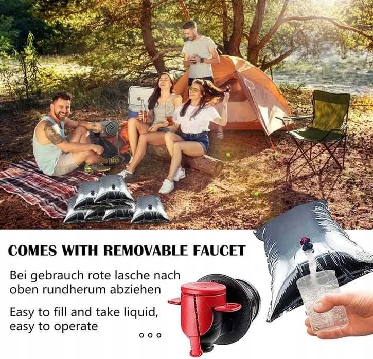 Notfall-Wasserbeutel mit Wasserhahn, 10 Stück. 15 Liter NEU Product image