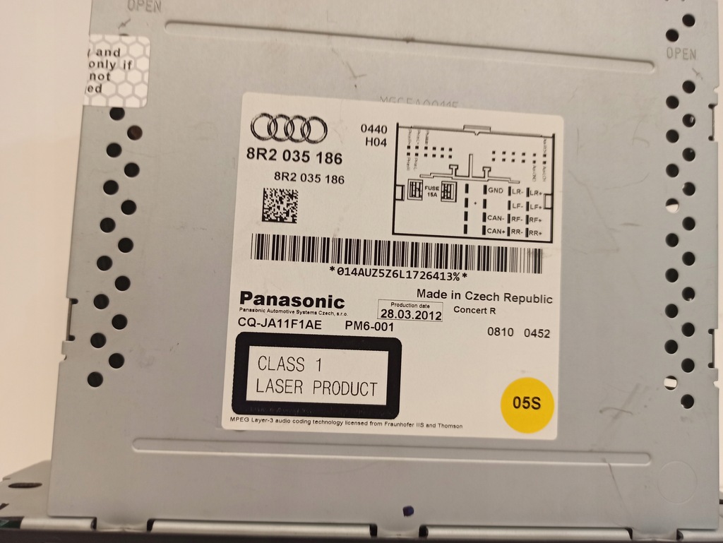 RADIO CD KONZERT AUDI A4 B8 8R2035186 Product image