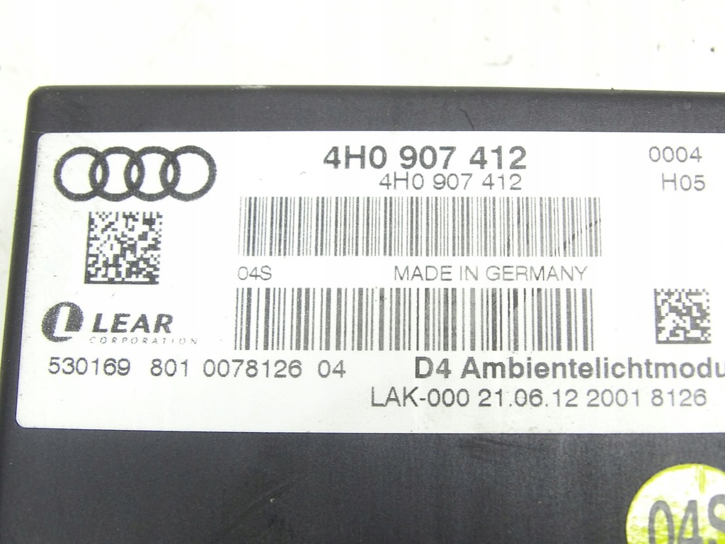 STEUERGERÄT KOMFORTMODUL AUDI A8 D4 4H 4H0907412 Product image