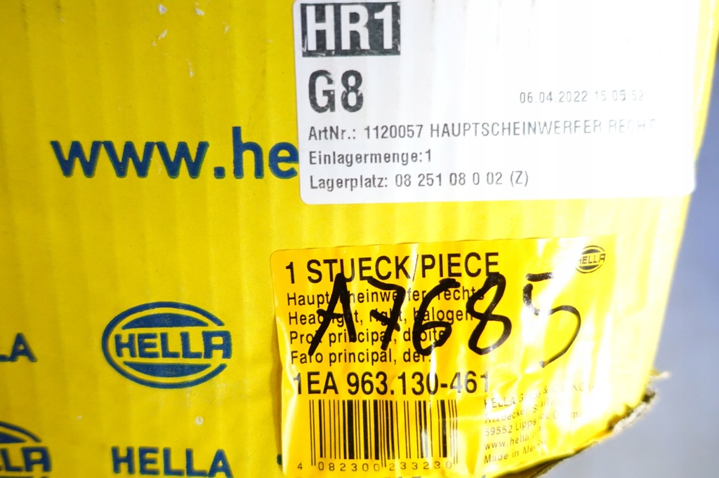 VORDERLEUCHTE RECHTS MERCEDES ML W163 1998-2001 HELLA 1EA963130-461 Product image