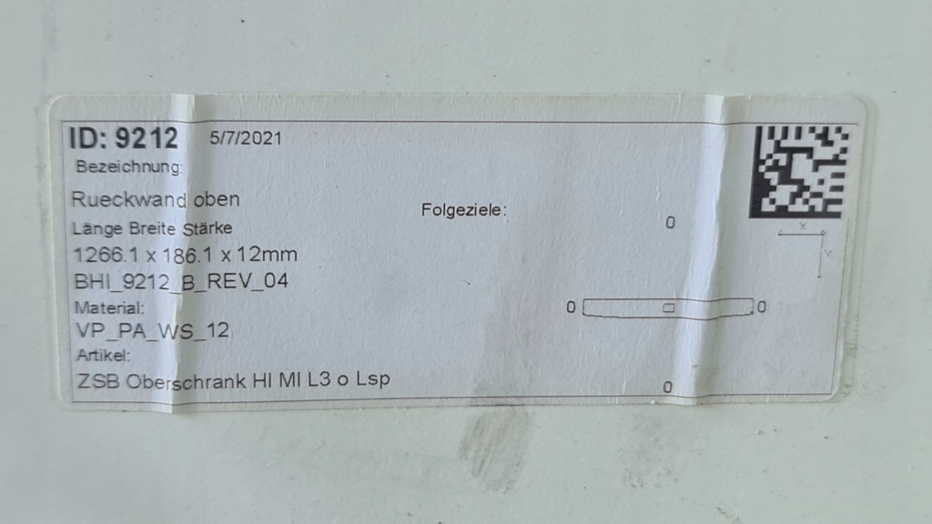 HÄNGESCHRANK VW CRAFTER GRAND CALIFORNIA CAMPER 7C4068001BT Product image