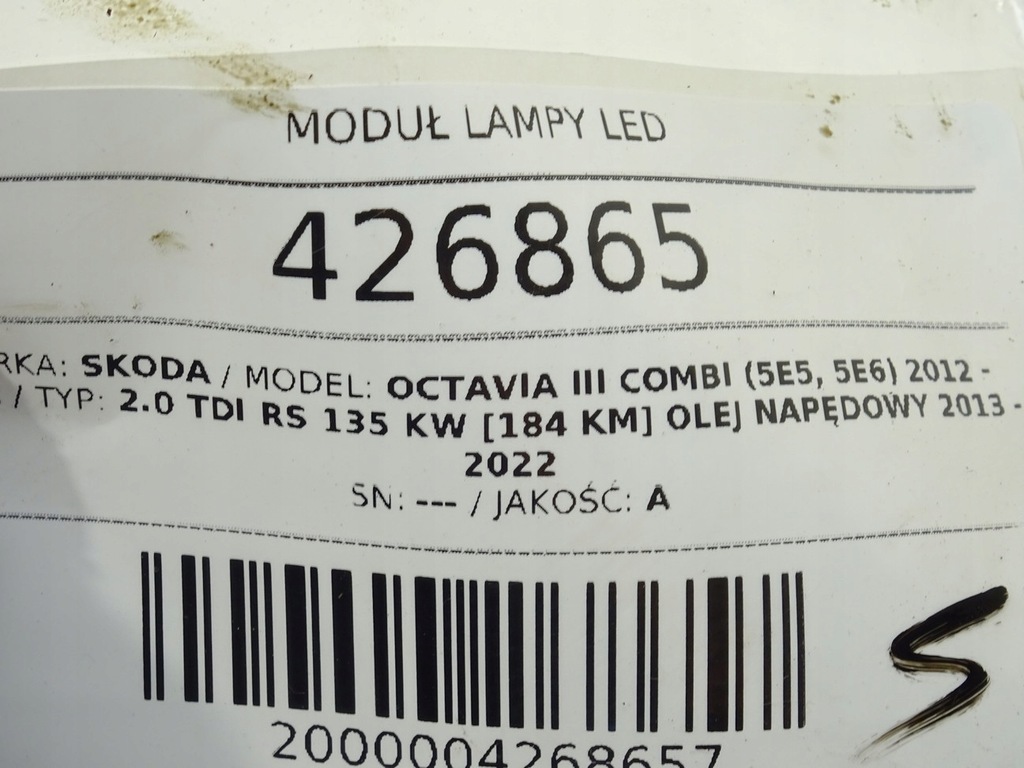 SKODA OCTAVIA III MODULCONTROLLER Product image