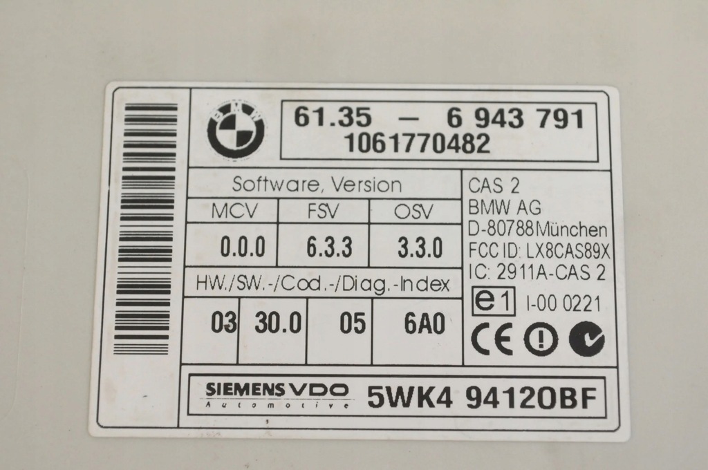 BMW 3 E90 E91 2007 CAS -Modul / Controller Product image