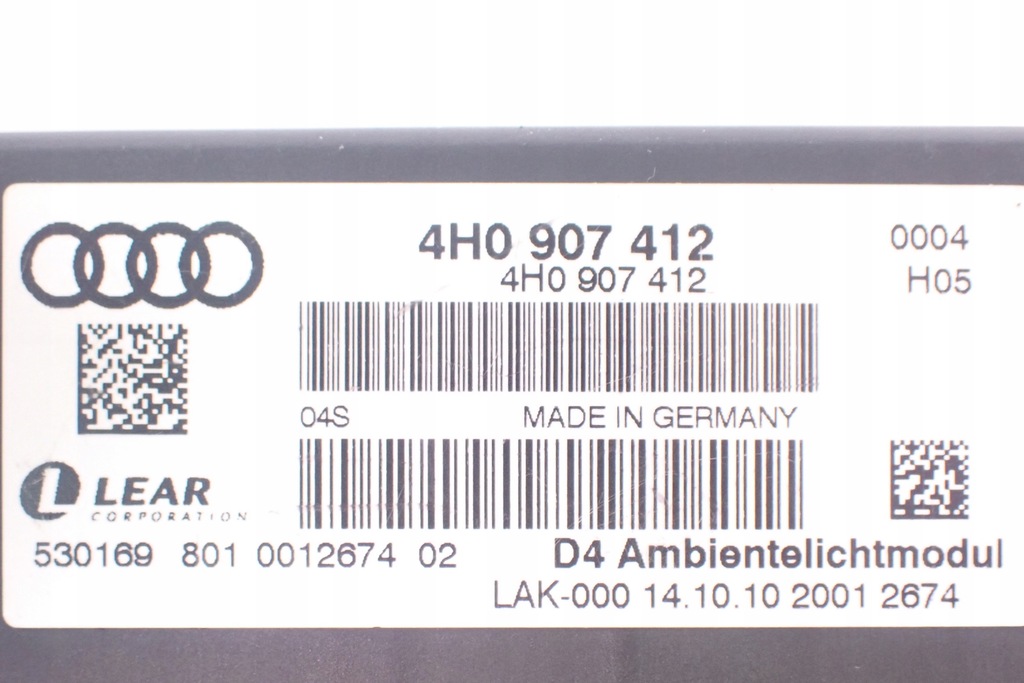 4H0907412 STEUERGERÄT KOMFORTMODUL AUDI A8 D4 4H Product image